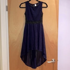 H&M blue/black high-low dress